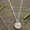 "Loved" Silver Circle Necklace