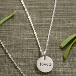 Gift Shop 24 "Loved" Silver Circle Necklace