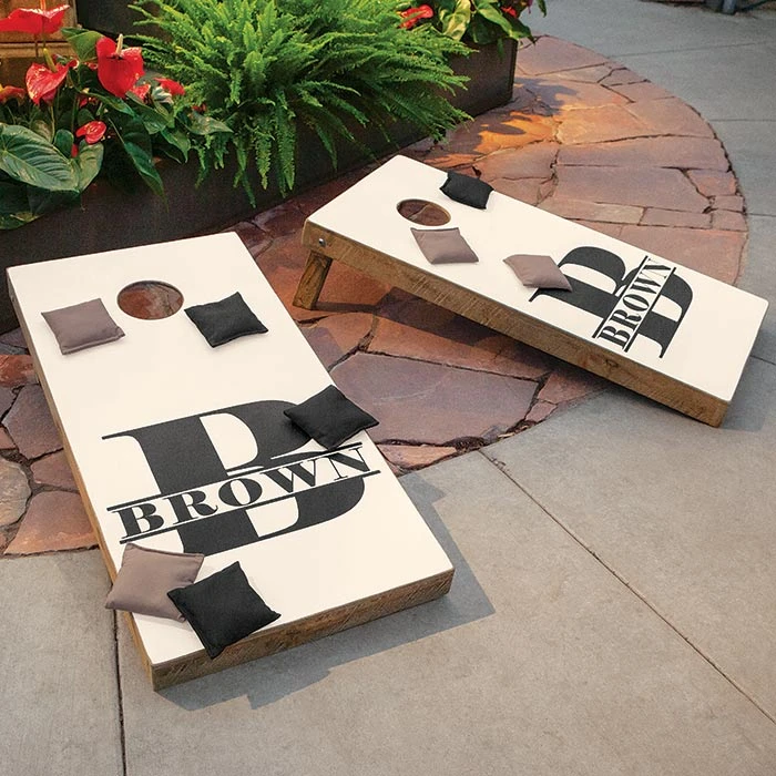 Monogrammed Cornhole Set 3 Monogrammed Cornhole Set
