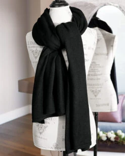 Classic Black Cashmere Scarf