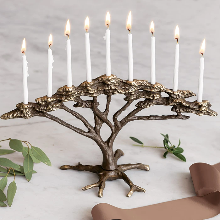 Branch & Bronze Menorah 3 Branch & Bronze Menorah