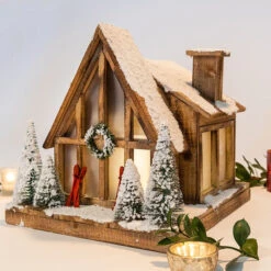 Lit Ski Chalet -Gift Shop 26454 Lit Ski Chalet Alt 02 P