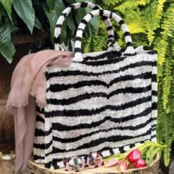 Zebra Striped Tote -Gift Shop 26831 Zebra Striped Tote 2023 P