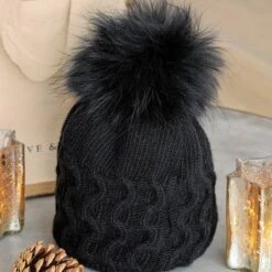 Cable Knit Cashmere Beanie