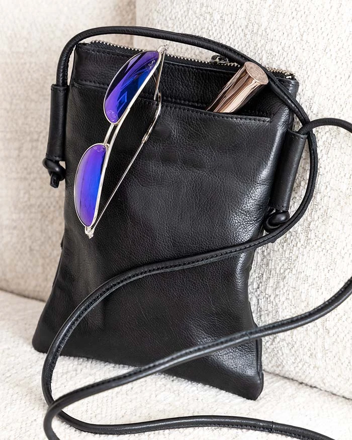 Black Woven Leather Crossbody Bag 4 Black Woven Leather Crossbody Bag - Image 2