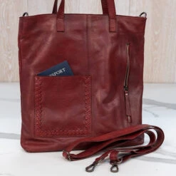 Oxblood Leather Handbag -Gift Shop 27445 Oxblood Leather Handbag 03 P