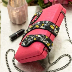 Magenta Serpentine Clutch -Gift Shop 28209 Magenta Serpentine Clutch ALT 02 P