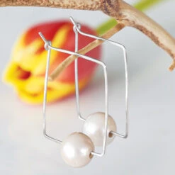 Oblique Pearl Earrings