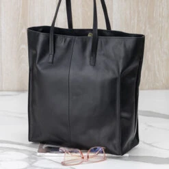 Obsidian Leather Tote -Gift Shop 28871 Obsidian Leather Tote ALT 02 P