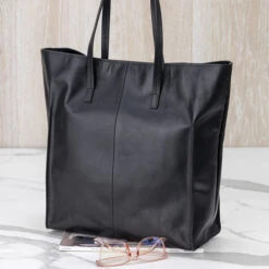 Obsidian Leather Tote -Gift Shop 28871 Obsidian Leather Tote ALT 03 P