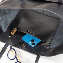 Obsidian Leather Tote -Gift Shop 28871 Obsidian Leather Tote ALT 04 P