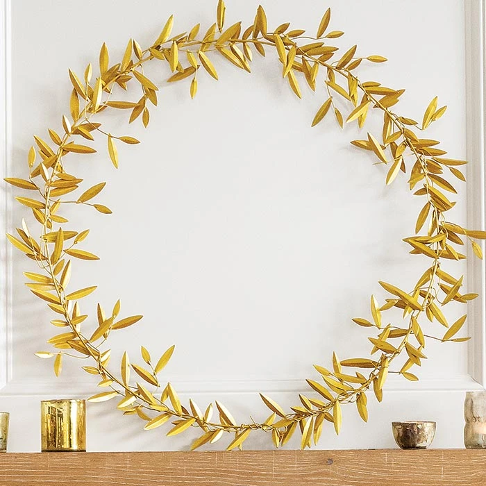 Olive Leaf Gilt Metal Wreath 3 Olive Leaf Gilt Metal Wreath