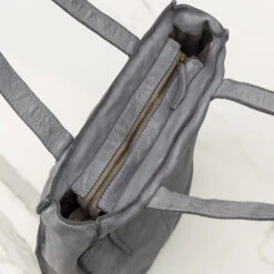 Distressed Pewter Tote -Gift Shop 28889 Distressed Pewter Tote ALT 03 P