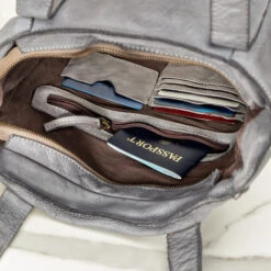 Distressed Pewter Tote -Gift Shop 28889 Distressed Pewter Tote ALT 04 P