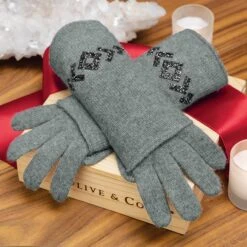 Jeweled Cashmere Gloves & Cuffs