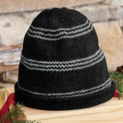 Alpaca Striped Beanie