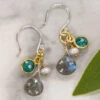Labradorite & Emerald Earrings -Gift Shop 28946 Labradorite And Emerald Earrings P