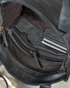 Charcoal Leather Tote -Gift Shop 28988 Charcoal Leather Tote ALT 03 P