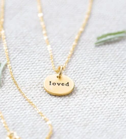Gift Shop 20 "Loved" Circle Necklace