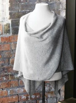 Dove Grey Cashmere Poncho