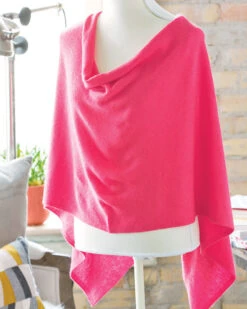Rose Cashmere Poncho