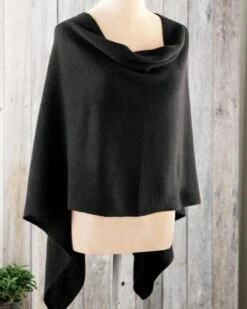 Black Cashmere Poncho