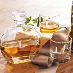 Etched Monogram Decanter & Glasses
